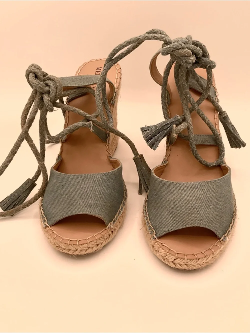 Women's Lace-Up Espadrille Sandals - Gray